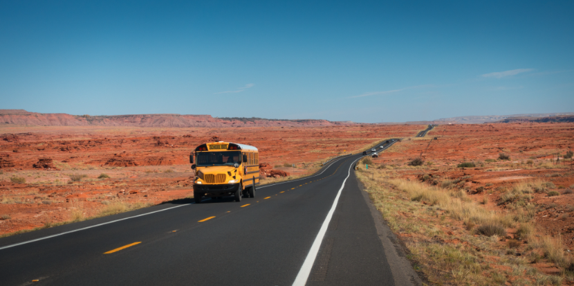 Rural School Bus in Arizona